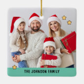 Retro Merry Little Christmas Foto Keramisch Ornament (Achterkant)