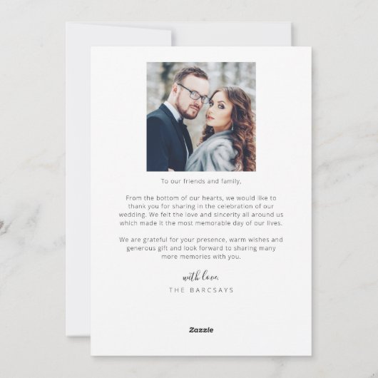 Retro Merry & Married Minimalist Foto Feestdagenkaart (Achterkant)