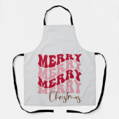 Retro "Merry Merry Christmas" Schort (Voorkant)