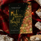 Retro Merry & Roze Waterverf Macroons Tree Folie Feestdagenkaart