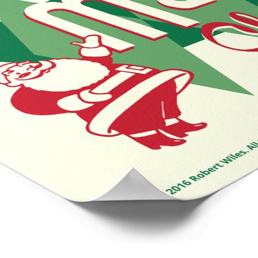 Retro Merry Santa Claus Poster (Hoek)