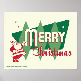 Retro Merry Santa Claus Poster