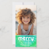 Retro MERRY - Stropdas-Dye Blauwgroen - 1 Foto - j Feestdagenkaart (Voorkant)