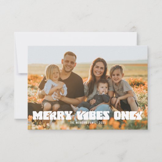 Retro Merry Vibes Alleen Vakantie Kerst Kaart (Voorkant)