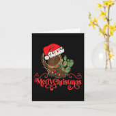 Retro Merry Xmas Santa Hoed Cowboy Laarzen Western Kaart (Gele Bloem)