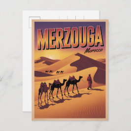 Retro Merzouga sahara camel ride morocco travel  Briefkaart