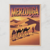 Retro Merzouga sahara camel ride morocco travel  Briefkaart (Voorkant)