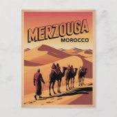 Retro Merzouga sahara camel ride morocco travel  Briefkaart (Voorkant)