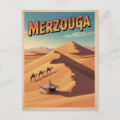 Retro Merzouga sahara camel ride morocco travel Briefkaart (Voorkant)