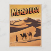 Retro Merzouga sahara camel ride morocco travel Briefkaart (Voorkant)