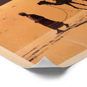 Retro Merzouga sahara camel ride morocco travel  Poster (Hoek)
