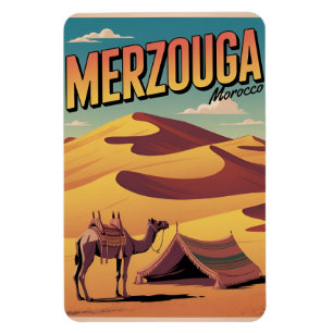 Retro Merzouga Sahara kameelrit Marokko reizen gi Magneet