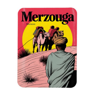 Retro Merzouga Sahara kameelrit Marokko reizen gi Magneet