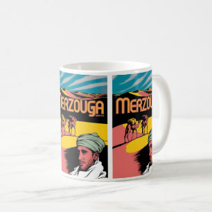 Retro Merzouga Sahara kameelrit Marokko reizen Koffiemok