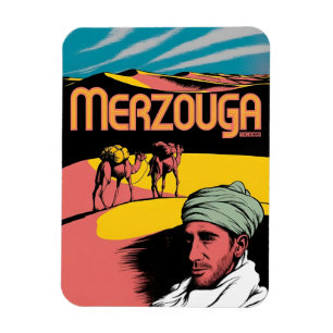 Retro Merzouga Sahara kameelrit Marokko reizen Magneet
