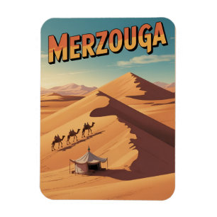Retro Merzouga Sahara kameelrit Marokko reizen Magneet
