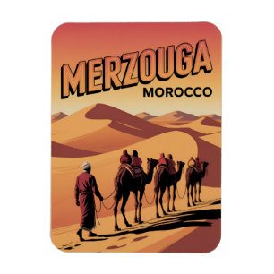 Retro Merzouga Sahara kameelrit Marokko reizen Magneet