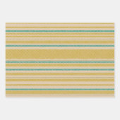 Retro Mesh Stripes in Mid Mod Blauwgroen, Mosterd, Inpakpapier Vel (Voorkant 2)