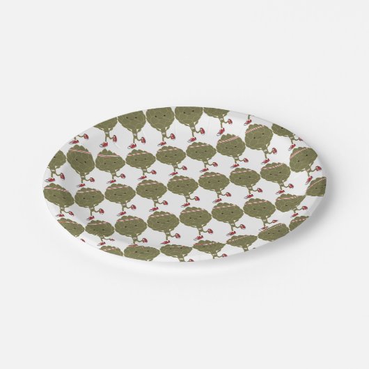 Retro met Artichoke Papieren Bordje (Gekanteld)