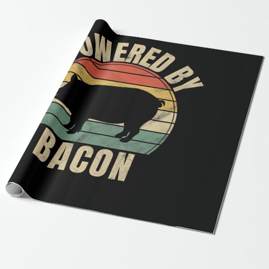 Retro met Bacon BBQ | BBQ Lovers Cadeaupapier (Uitgerold)