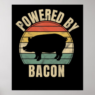 Retro  met Bacon BBQ   BBQ Lovers Poster