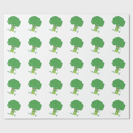 Retro met Broccoli Cadeaupapier (Vlak)