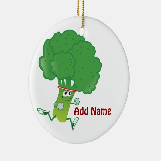 Retro met Broccoli Keramisch Ornament (Rechts)