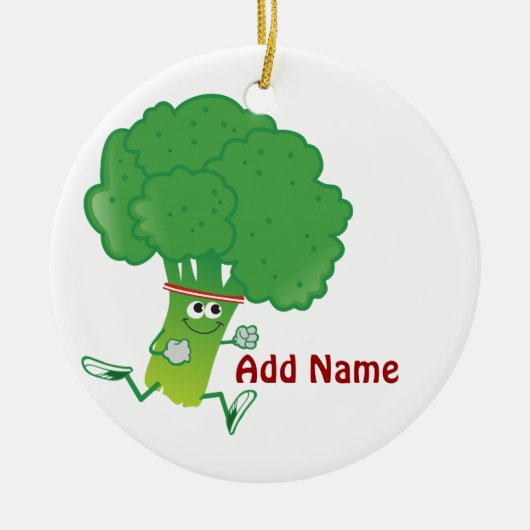 Retro met Broccoli Keramisch Ornament (Voorkant)