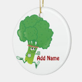 Retro met Broccoli Keramisch Ornament (Links)