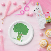 Retro met Broccoli Papieren Bordje (Feest)