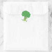 Retro met Broccoli Ronde Sticker (Tas)