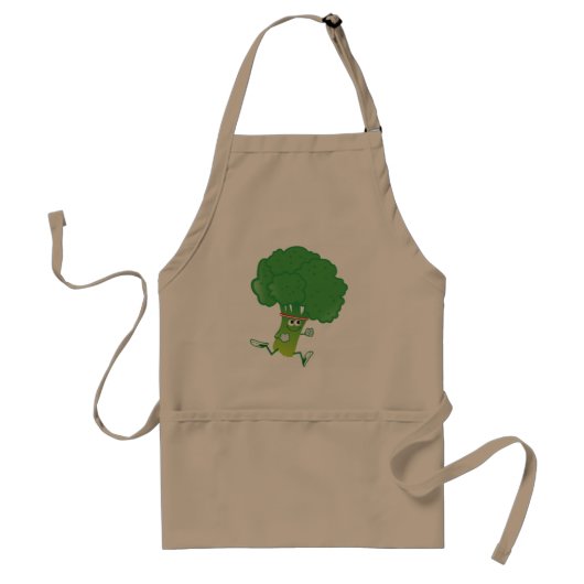 Retro met Broccoli Standaard Schort (Voorkant)
