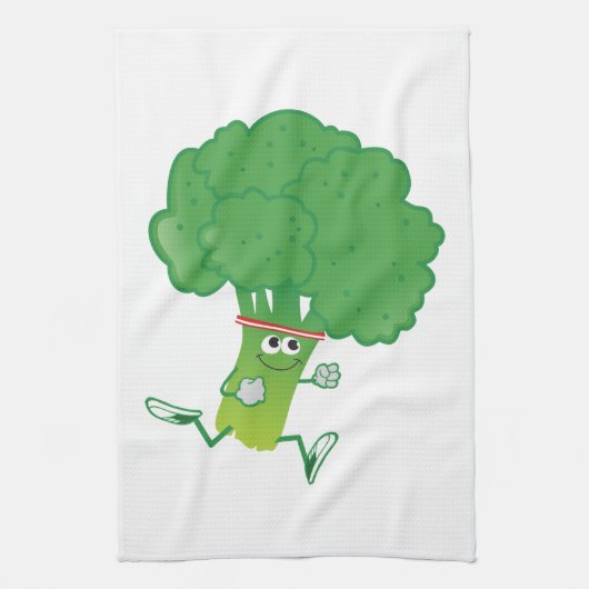 Retro met Broccoli Theedoek (Verticaal)