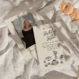 Retro met de hand getekende foto verjaardagsbrunch kaart