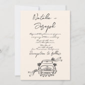 Retro met de hand getekende romantische QR-code br Kaart (Voorkant)