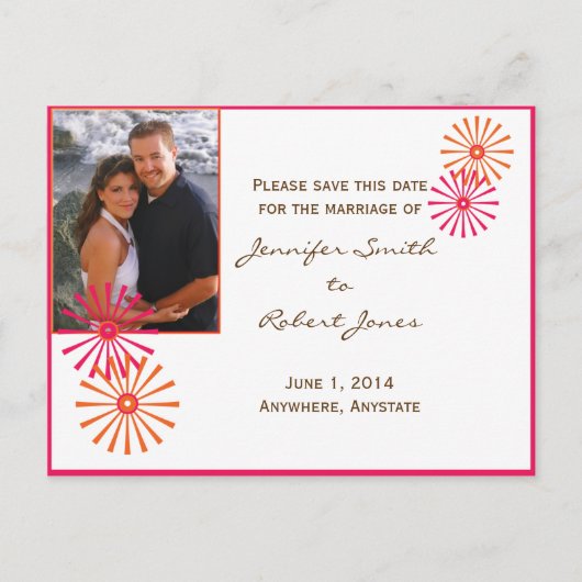 Retro met een moderne Twist Starburst Aankondigingskaart (Voorkant)