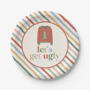 Retro met kerst — Ugly Sweater Party Paper Borden Papieren Bordje