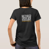Retro met pensioen onder nieuw management Zie vrou T-shirt (Achterkant)