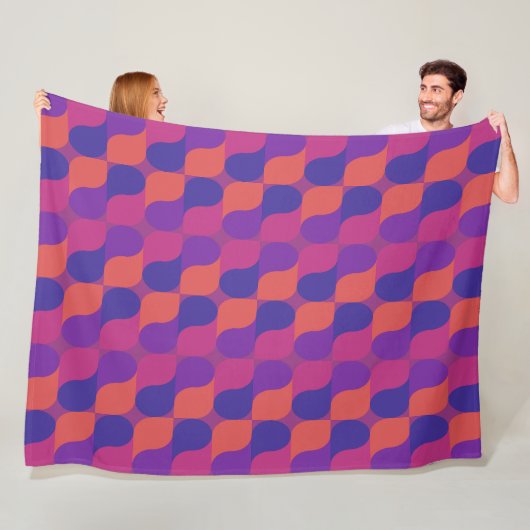 Retro Metaballen Abstract Geometrisch Patroon Fleece Deken (In situ)