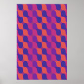 Retro Metaballen Abstract Geometrisch Patroon Poster (Voorkant)