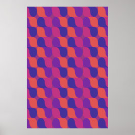 Retro Metaballen Abstract Geometrisch Patroon Poster