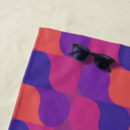 Retro Metaballen Abstract Geometrisch Patroon Strandlaken