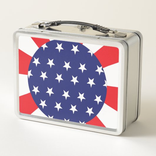 Retro Metal Lunchbox With Stars and Stripes (Achterkant)