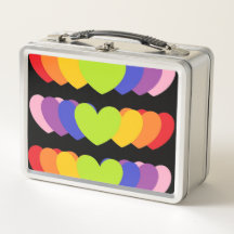 Retro metalen doos met regenboogharten