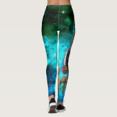  retro-metalen speelgoed robot in blauw melkwegste leggings (Achterkant)