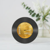 Retro Metallic Gold Record Muziek 50e verjaardag Kaart (Staand voorkant)