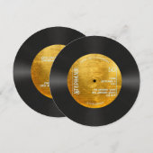 Retro Metallic Gold Record Muziek 50e verjaardag Kaart (Voorkant / Achterkant)