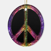 Retro Metallic Grunge Peace Sign-decor Keramisch Ornament (Links)