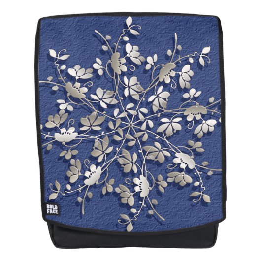 Retro Metallic Mandala op grijze achtergrond Rugtassen (Voorkant)