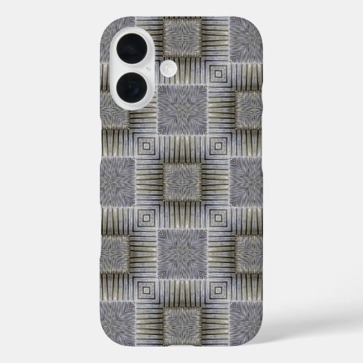 Retro Metallic Silver Decorative Squares Patroon Case-Mate iPhone Case (Achterkant)